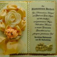 Stilvolles Deko-Buch zur Diamantenen Hochzeit mit Holz-Buchständer Bild 1