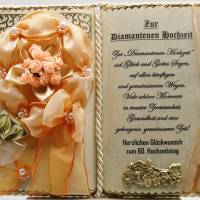 Stilvolles Deko-Buch zur Diamantenen Hochzeit mit Holz-Buchständer Bild 1