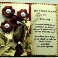 85. Geburtstag – Dekobuch mit Holz-Buchständer, Schmuckbücher für alle Anlässe Bild 1