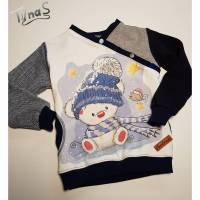 Sweatshirt in Gr. 86 mit Winterbärchen in Blautönen Bild 1