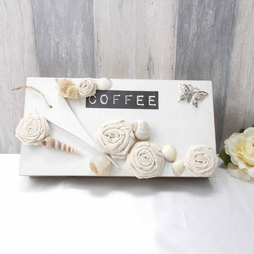 Kaffeebox, Holzbox, Pinselbox, Aufbewahrungsbox, Holzschachtel, Shabby Stil, Landhausstil,