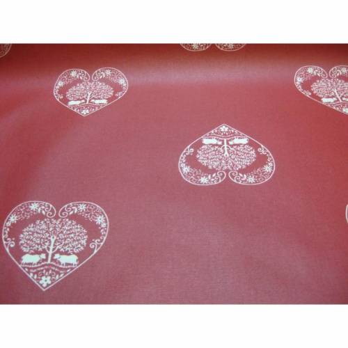 Laminierte Baumwolle, Wachstuch,Landhaus "Alpenglück " rot Oeko-Tex Standard 100  ( 1m/15,-€)