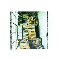 altes Fenster, Fabrik, Lost Place, marode, Foto auf Holz, im Quadrat, 10 x 10 cm Bild 1