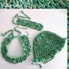 Sommerset Sonnenhut Häkelkette Häkelarmband mit Perlenverzierungen für Mädchen Grün Petrol Türkis Hellgelb im Farbverlauf Bild 3