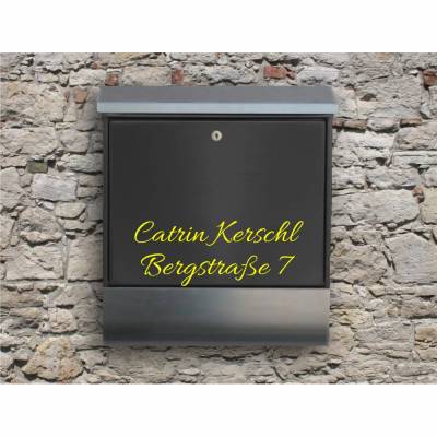 Adresse 02  - Briefkastentattoo in Wunschfarbe - Adressaufkleber individualisierbar und selbstklebend