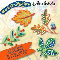 8 x Stickdatei, Stickmuster - Embroidery *Blätter* aus der Herbst-Zauber Serie by Bine Brändle Bild 1