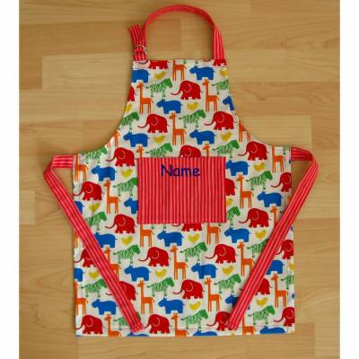 Kinderschürze - Zootiere - auf Wunsch personalisiert