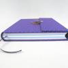 Tagebuch Vorhängeschloss abschließbar, lila, blaue Punkte, 150 Blatt, DIN A5, handgefertigt Bild 4