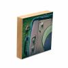 alter Schallplattenspielers, Lost Place, marode, Foto auf Holz, im Quadrat, 10 x 10 cm Bild 2