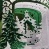 Aufwändige Weihnachts-Karte Aufstell- Karte Diorama glänzend grün dreidimensional Bild 4