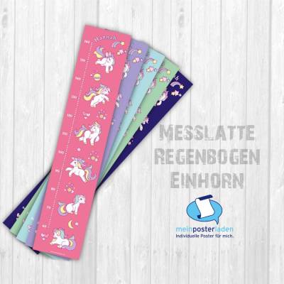 Messlatte: Regenbogen Einhorn - optional selbstklebend