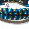 Hundehalsband türkis, blau, gold, AlsterStruppi verstellbar sehr edel Bild 3