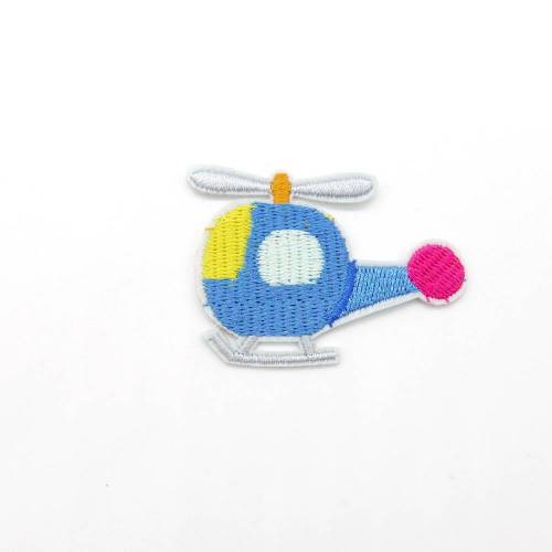 Bügelbild Helikopter Hubschrauber blau