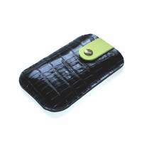 Smartphonetasche Leder Krokoprägung in schwarz- LASCHE nach WUNSCH Bild 1