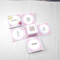 Explosionsbox Geburtstag, 35, Geburtstagsgeschenk, Geldgeschenk, Geschenk, rosa Bild 1