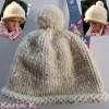 Bommelmütze mit Rollrand Wollweiß gestrickt hochwertige Wolle Lana Grossa Kopfumfang 58 cm Bild 6