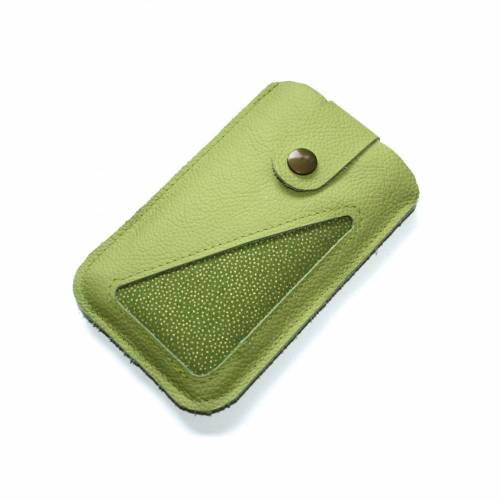 Grüne Smartphonetasche Leder & Stoff