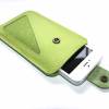 Grüne Smartphonetasche Leder & Stoff Bild 3