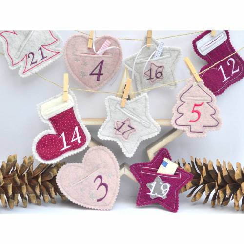ITH Stickdatei Adventskalender 10x10cm bis 13x20cm