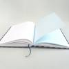Notizbuch, DIN A5, 150 Blatt, dunkel-blau, weiß, Steuerrad, maritim, handgefertigt Bild 4