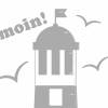 Wandtattoo Größenskala:  Leuchtturm mit Möwen "moin!" Bild 2