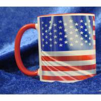 Keramiktasse TWO TONES & HANDLE mit US-Flagge. Bild 1