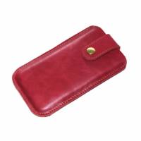 Smartphonetasche Leder erdbeerrot - individuelle Anfertigung Bild 1