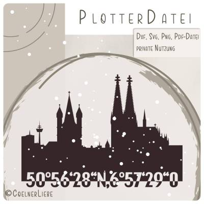 Plotterdatei „Kölner Skyline mit Koordinaten“ - für echte Domstadt-Fans!