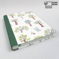 Notizbuch, DIN A5, grün, Bäume, Recyclingpapier, Hardcover Bild 1