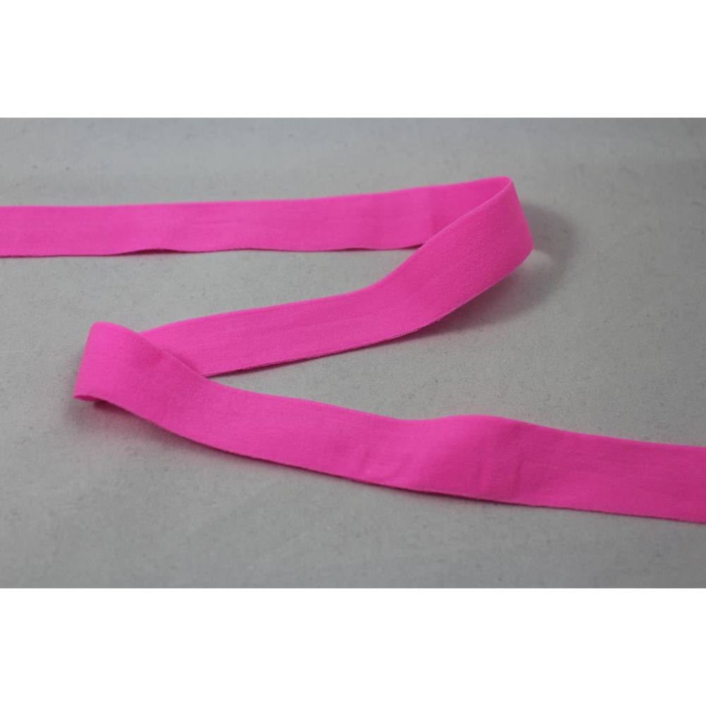 Schrägband elastisch Glitzer Saumband Webband Lurex Gummiband pink 20mm 