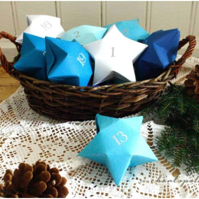 Adventskalender Sterne zum Befüllen