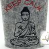 Flachmann Edelstahl Flachmannhülle bestickt 200 ml Statement Yoga Keep cool Buddha Schnapsflasche Weihnachten Frauenflachmann Be happy Bild 3