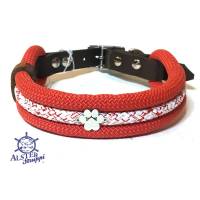 Hundehalsband maritim Marke AlsterStruppi verstellbar rot weiß Bild 1