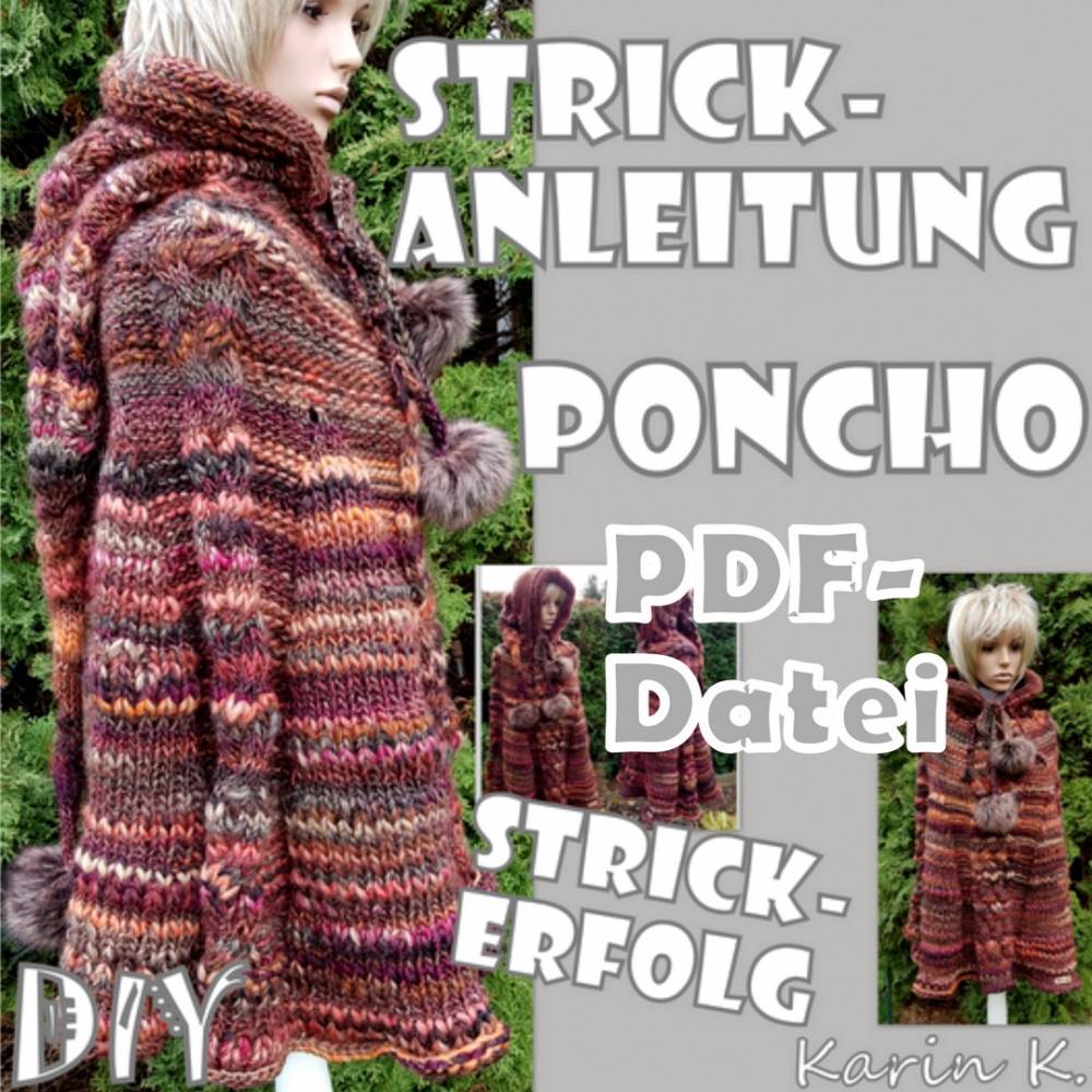 Dicke anleitung poncho wolle Poncho Selber