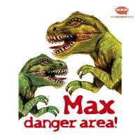 Türaufkleber - Set: T-Rex "danger area! - mit Wunschname Bild 1
