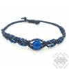 Armband mit blauer Kristall-Perle und Glasperlen in Anthrazit - größenverstellbar - Makramee Bild 5