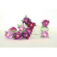 Lichterkette kleine Rosen in Lilatönen, Tischdeko Taufe, Hochzeit, Geburtstag, Geschenk Bild 1