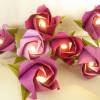 Lichterkette kleine Rosen in Lilatönen, Tischdeko Taufe, Hochzeit, Geburtstag, Geschenk Bild 5