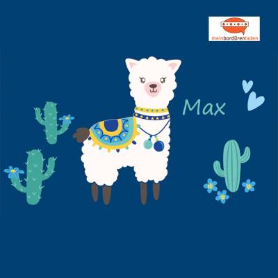 Wandtattoo-Set: Lama blau - personalisierbar