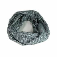 Loop Schlauchschal Schal grau weiß Muster  handmade Bild 2