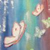 GLITZERNDE SCHMETTERLINGE - abstraktes Leinwandbild 20cmx50cm  mit irisierendem Glitter, Künstlerin Christiane Schwarz Bild 3