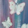 GLITZERNDE SCHMETTERLINGE - abstraktes Leinwandbild 20cmx50cm  mit irisierendem Glitter, Künstlerin Christiane Schwarz Bild 4