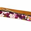 Federmäppchen Leder gold & japanischer Stoff violett „Kirschblüte” Bild 4