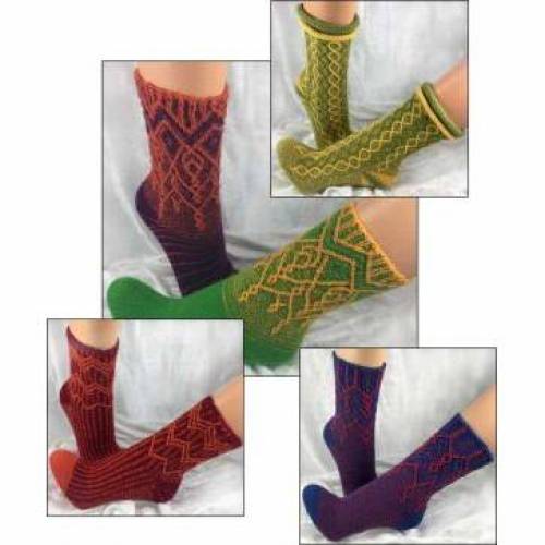 Mappe *Socks in Between* - 6 Strickanleitungen für zweifarbige kreative Socken im Matrix-Stil
