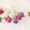 Lichterkette kleine Rosen in pink-lila-weiß, Geschenk für Taufe, Geburtstag, Konfirmation Bild 5