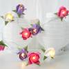 Lichterkette kleine Rosen in pink-lila-weiß, Geschenk für Taufe, Geburtstag, Konfirmation Bild 6
