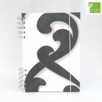 Notizbuch, Spiralbuch, Ideenbuch, schwarz weiß, Tagebuch, DIN A5, Recyclingpapier Bild 1