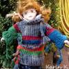 Puppen- Pullover Tunika Kleid Grau Grün Weinrot Petrol Orange - Colorblocking für das Puppenkind - kreiert im Boho- Style Bild 8