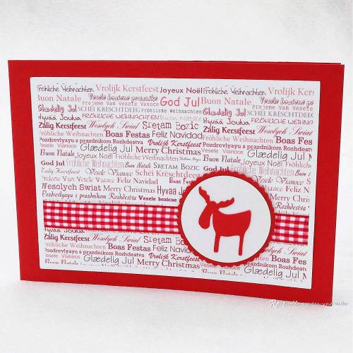 Weihnachtskarte Elch internationale Weihnachtsgrüße