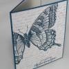 Trauerkarte "Schmetterling" in beige und blau Bild 2
